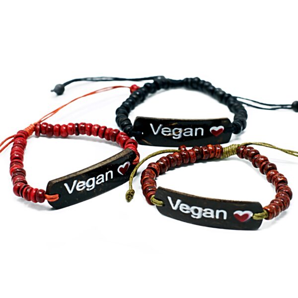 Bransoletka z drzewa kokosowego Vegan - czarna