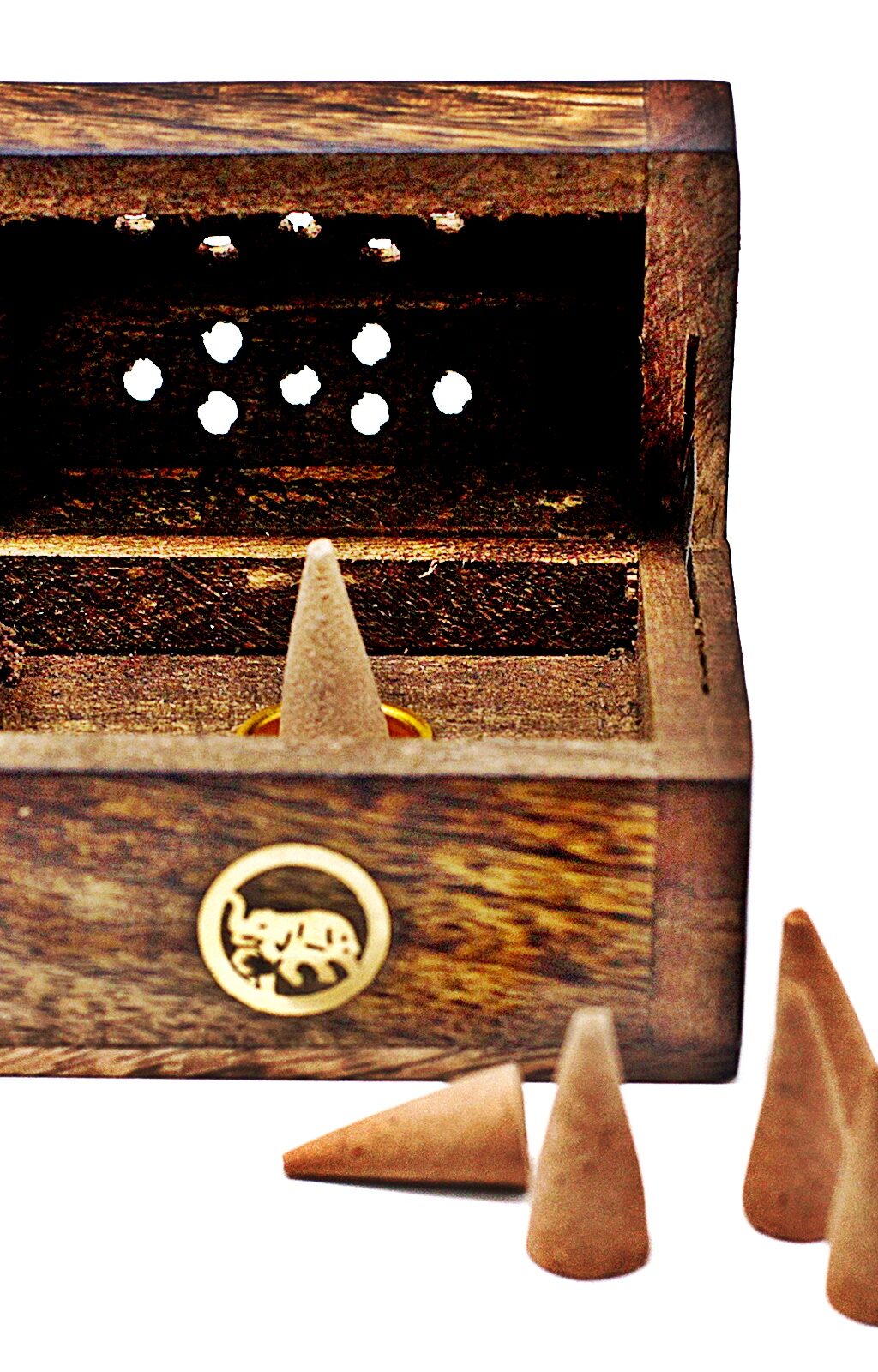 187939.jpeg Pudełko na Kadzidełka Stożkowe - Brązowe