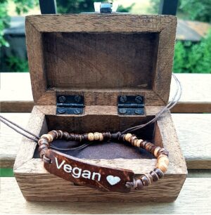 Bransoletka z drzewa kokosowego Vegan - brązowa