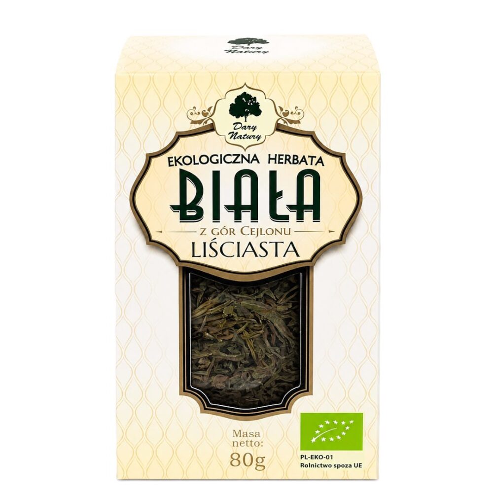 Herbata Biała liściasta EKO 80g Dary Natury Herbata Biała liściasta EKO 80g Dary Natury