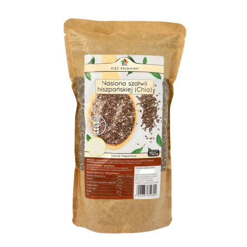 Nasiona-szalwii-hiszpanskiej-Chia-torebka-750g Chia nasiona szałwii hiszpańskiej 750g Pięć Przemian