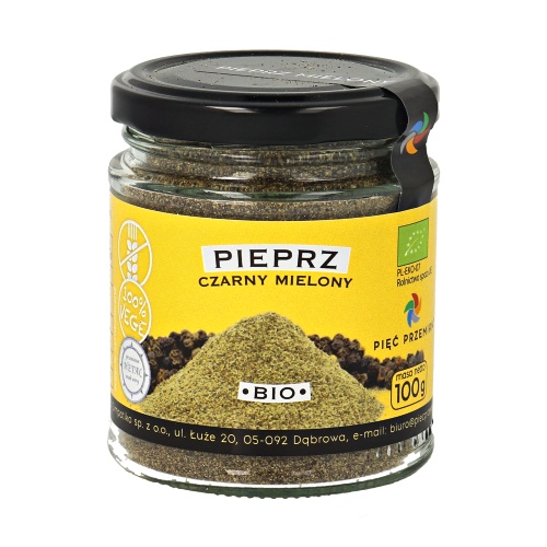 Pieprz czarny mielony BIO 100g Pięć Przemian