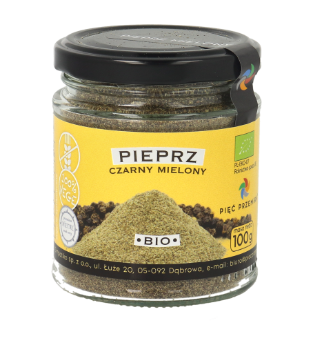 Pieprz czarny mielony BIO 100g Pięć Przemian