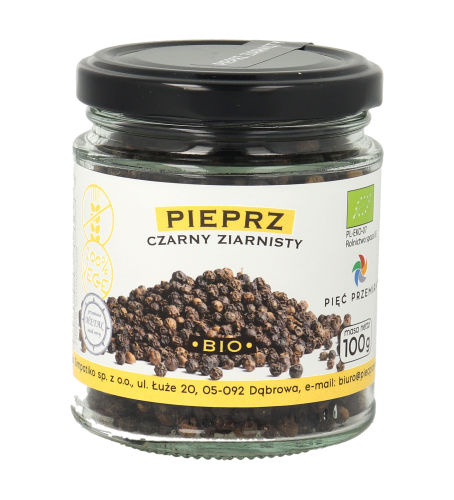 Pieprz czarny ziarnisty BIO 100g Pięć Przemian