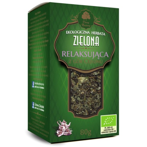 Herbata Zielona Relaksująca EKO 80g Dary Natury