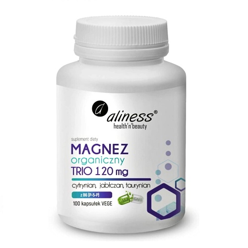 Magnez organiczny TRIO Magnez Organiczny TRIO z B6 100kaps. Aliness