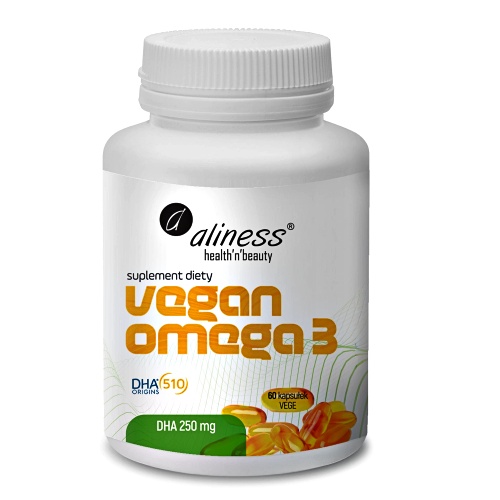 omega-3-vegan-250mg Omega 3 Vegan DHA 250mg 60kaps. Aliness