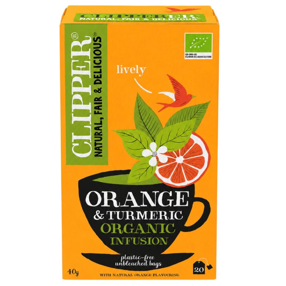 CLIPPER Herbatka Orange & Turmeric z kurkumą i skórką pomarańczy BIO 20*2g CLIPPER Herbatka Orange&Turmeric z kurkumą i pomarańczą BIO 20*2g