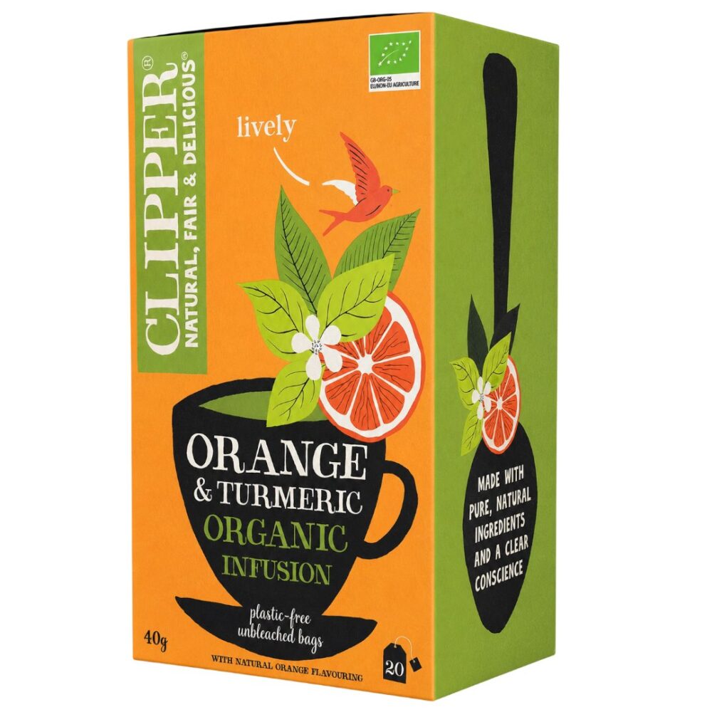CLIPPER Herbatka Orange & Turmeric z kurkumą i skórką pomarańczy BIO 20*2g CLIPPER Herbatka Orange&Turmeric z kurkumą i pomarańczą BIO 20*2g