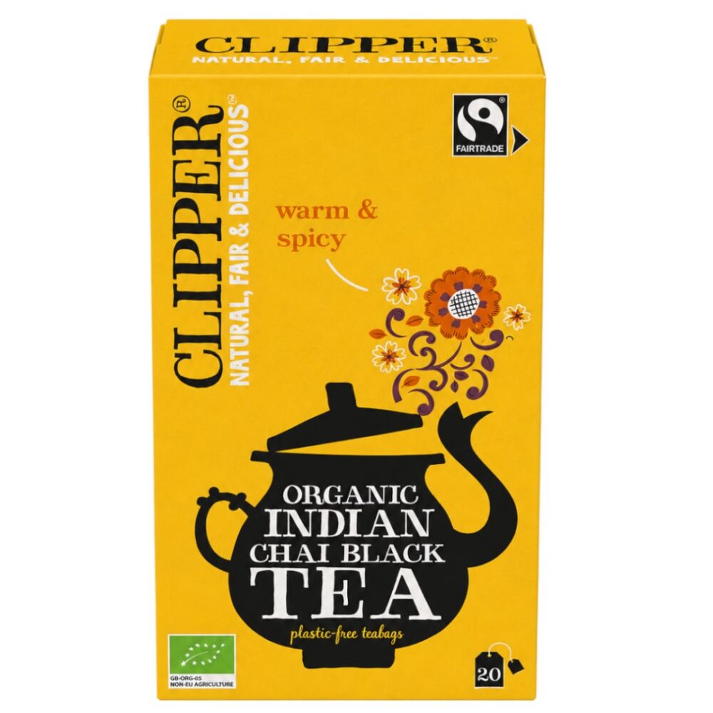 CLIPPER Herbata Czarna Indian Chai z cynamonem i goździkami FAIR TRADE BIO 20*2,5g CLIPPER Herbata Czarna Indian Chai Fair Trade BIO 20*2,5g