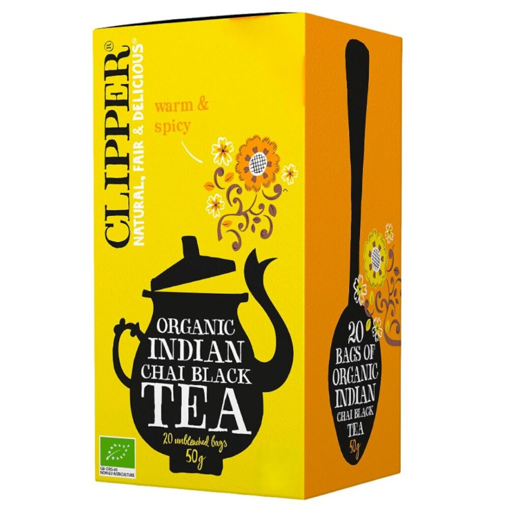 CLIPPER Herbata Czarna Indian Chai z cynamonem i goździkami FAIR TRADE BIO 20*2,5g CLIPPER Herbata Czarna Indian Chai Fair Trade BIO 20*2,5g