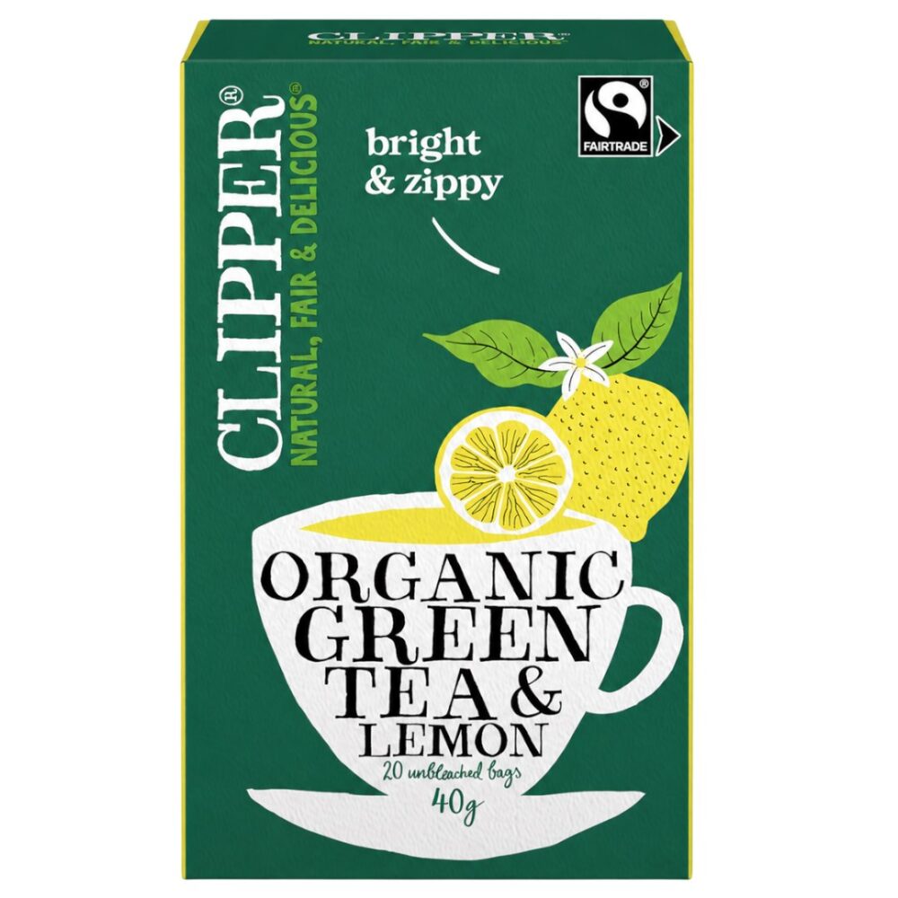 CLIPPER Herbata Zielona z Cytryną Fair Trade BIO 20*2g