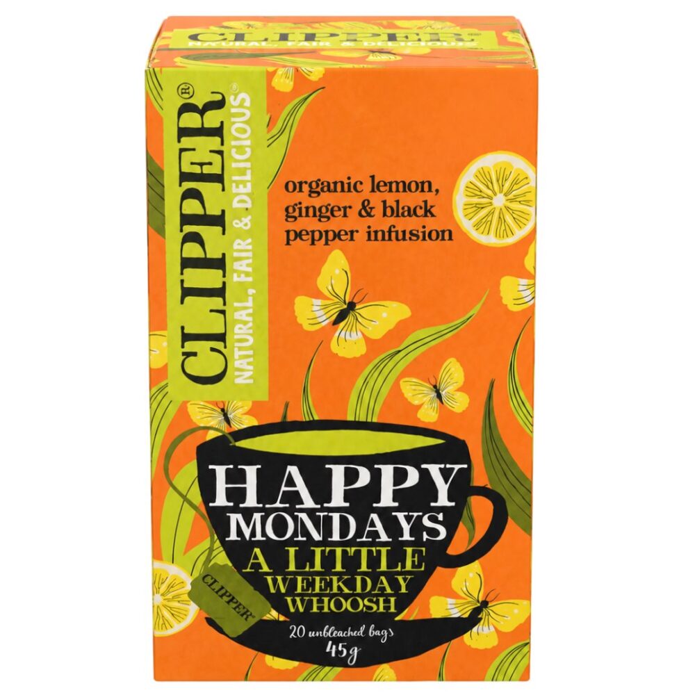 CLIPPER Herbatka Happy Mondays cytrynowa z imbirem i czarnym pieprzem BIO 20*2,25g CLIPPER Herbatka Happy Mondays cytrynowa BIO 20*2,25g