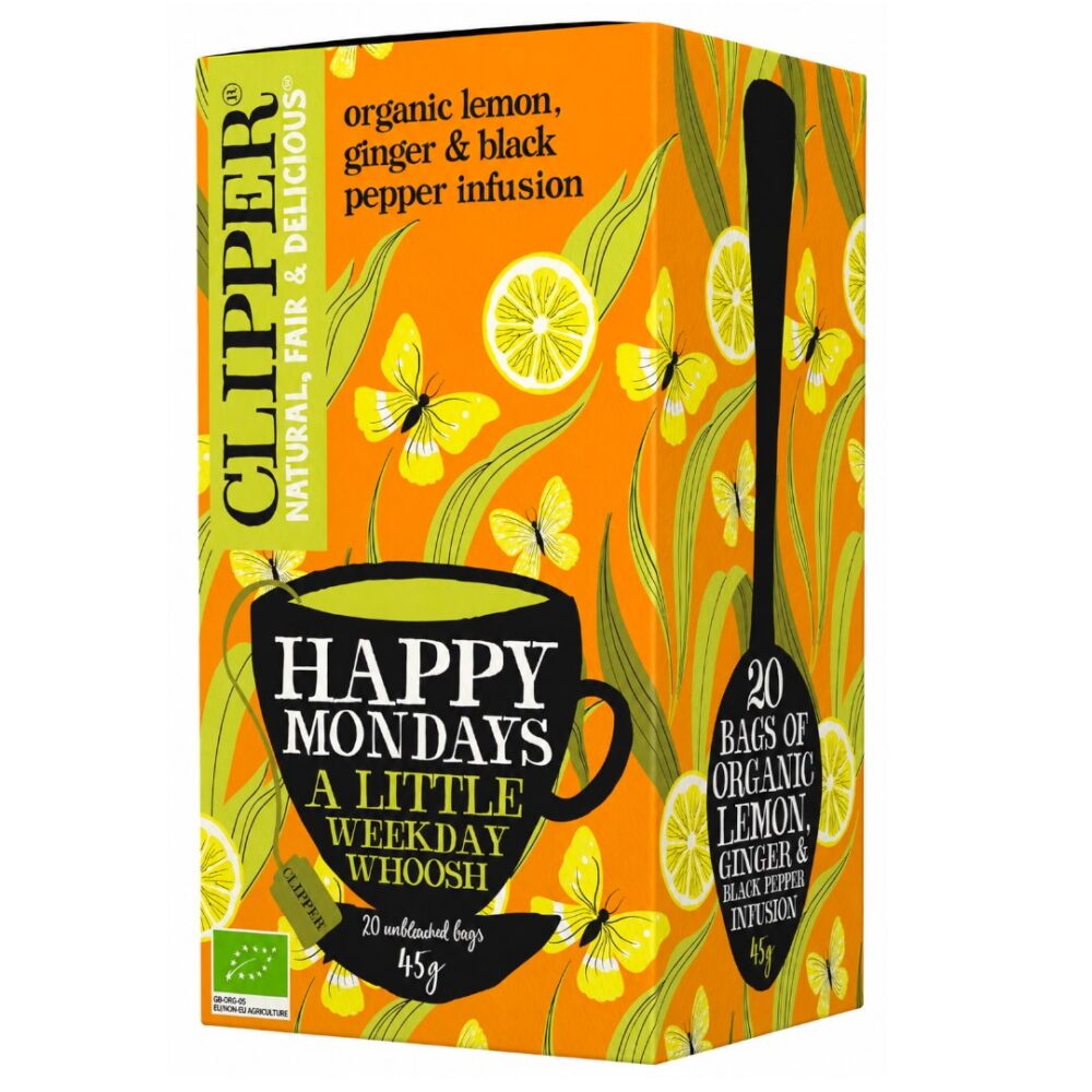CLIPPER Herbatka Happy Mondays cytrynowa z imbirem i czarnym pieprzem BIO 20*2,25g CLIPPER Herbatka Happy Mondays cytrynowa BIO 20*2,25g