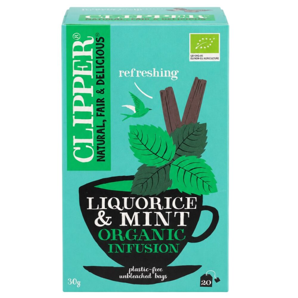 CLIPPER Herbatka Liquorice & Peppermint z lukrecją i miętą pieprzową BIO 20*1,5g CLIPPER Herbatka Liquorice&Peppermint z lukrecją i miętą BIO 20*1,5g