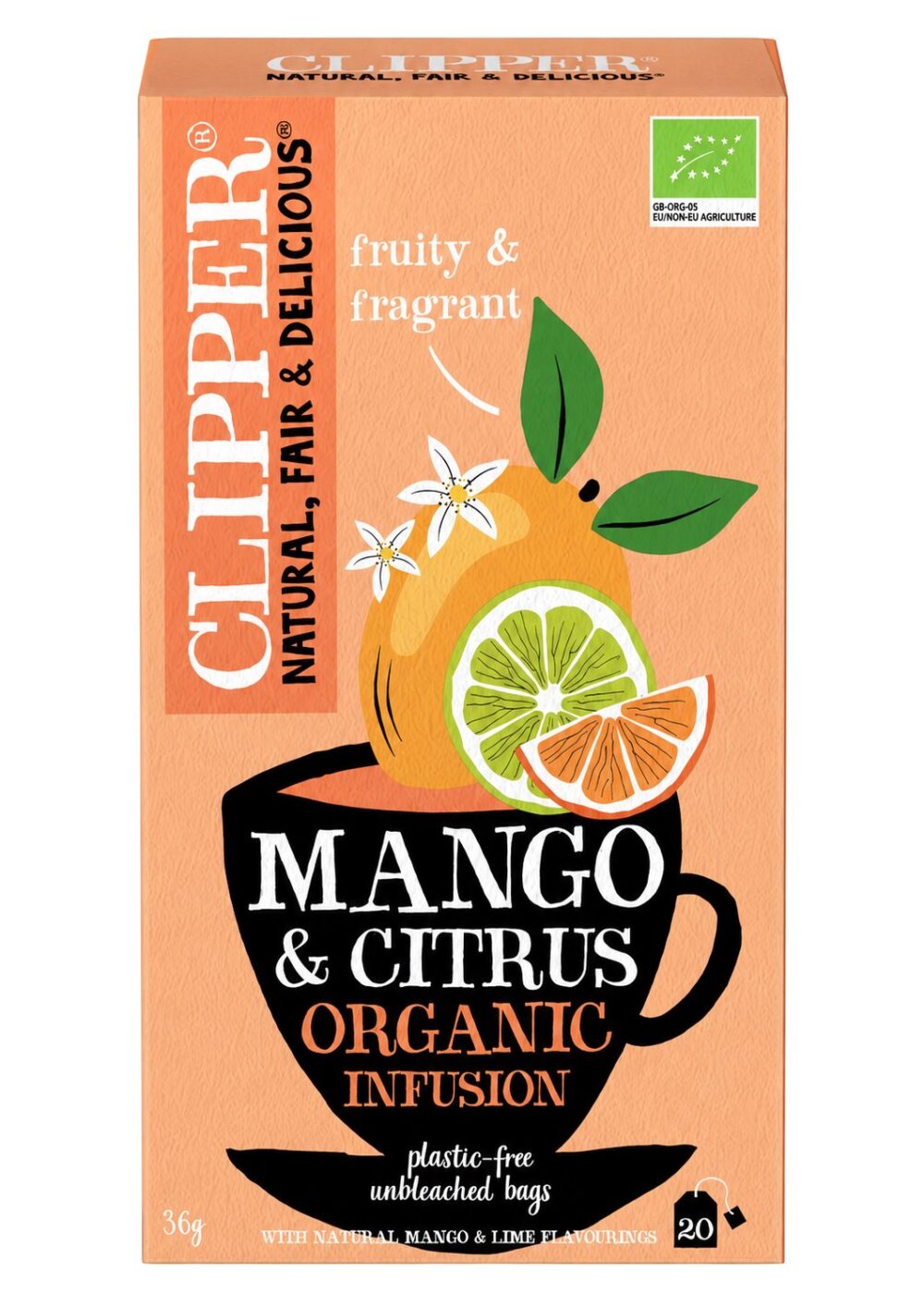 CLIPPER Herbatka Mango i owoce cytrusowe BIO 20*1,8g