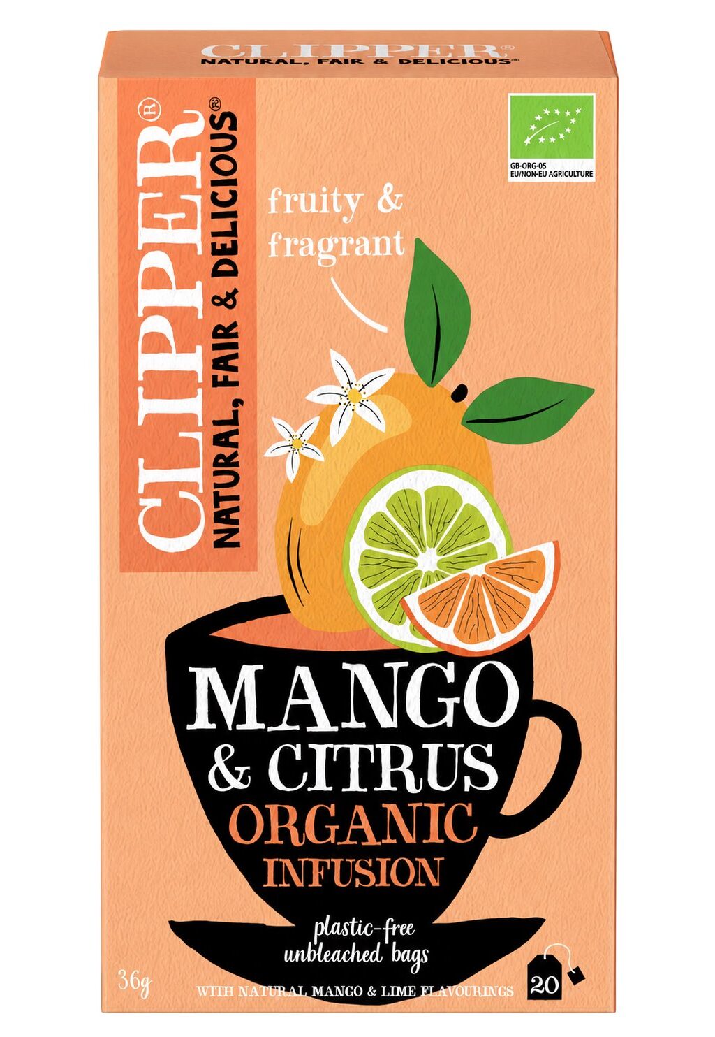 CLIPPER Herbatka Mango i owoce cytrusowe BIO 20*1,8g
