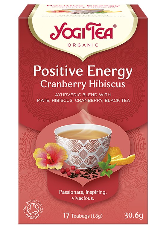 YOGI TEA Herbatka Positive Energy Cranberry Hibiscus – pozytywna energia żurawina hibiskus BIO 17*1,8g Herbatka ajurwedyjska Positive Energy BIO 17*1,8g YOGI TEA