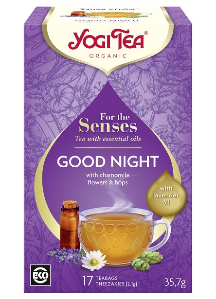 YOGI TEA Herbatka Good Night – na dobranoc z olejkiem lawendowym BIO 17*2,1g Herbatka ajurwedyjska Good Night BIO 17*2,1g YOGI TEA