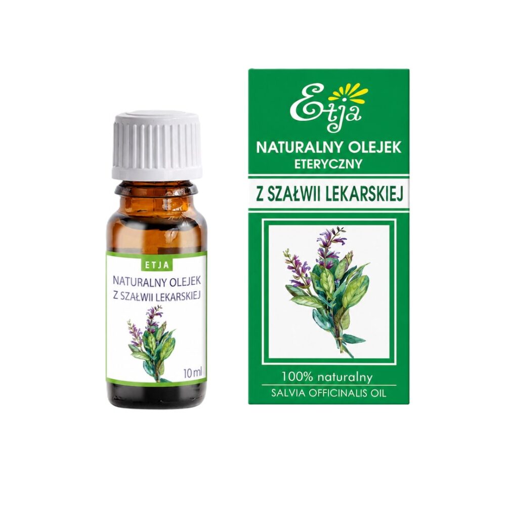 Olejek Eteryczny Naturalny z Szałwii Lekarskiej 10ml ETJA Olejek Eteryczny Naturalny z Szałwii Lekarskiej 10ml ETJA