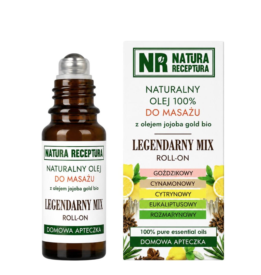 Olej do masażu legendarny mix z olejem jojoba roll-on 10ml NATURA RECEPTURA Olej do Masażu Legendarny Mix roll-on 10ml Natura Receptura