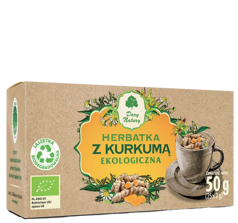 Herbatka z Kurkumą EKO 25*2g DARY NATURY