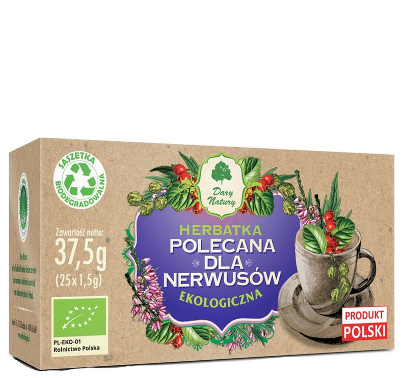 Herbatka Nerwusy fix BIO 25*1,5g DARY NATURY Herbatka Polecana dla Nerwusów EKO 25*1,5g Dary Natury