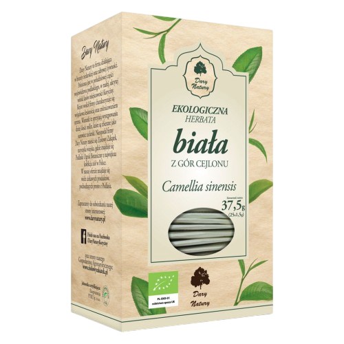 Herbata Biała cejlońska fix BIO 25*1,5g DARY NATURY Herbata Biała Cejlońska EKO 25*1,5g DARY NATURY