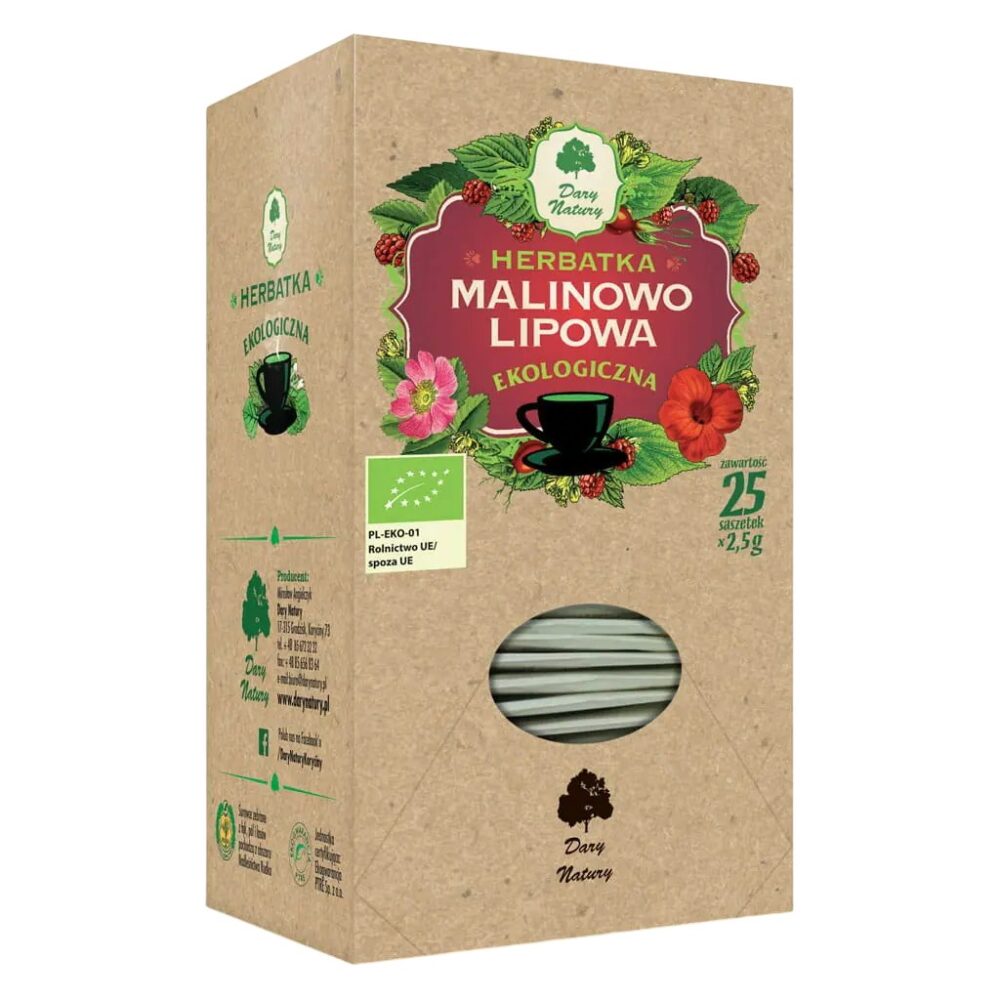 Herbatka Malinowo-Lipowa EKO 25*2,5g DARY NATURY