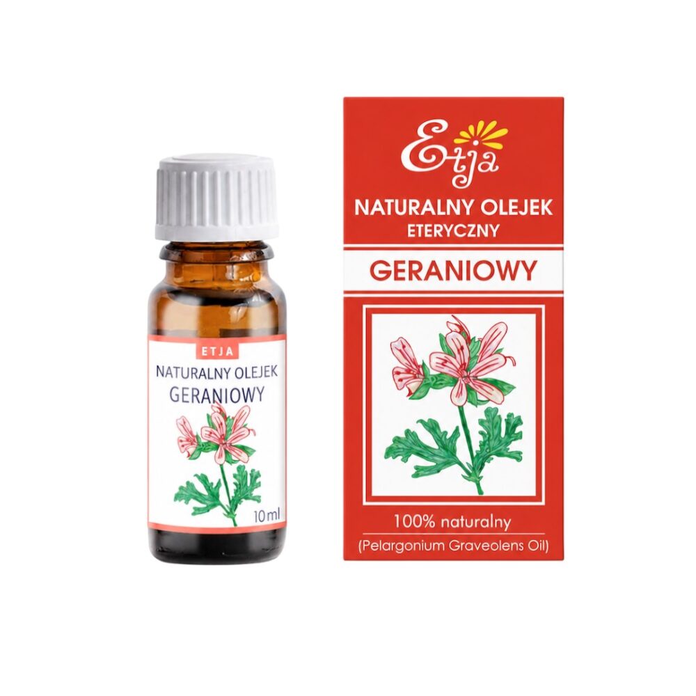 ETJA Olejek eteryczny naturalny – Geraniowy 10ml Olejek Eteryczny Naturalny Geraniowy 10ml ETJA