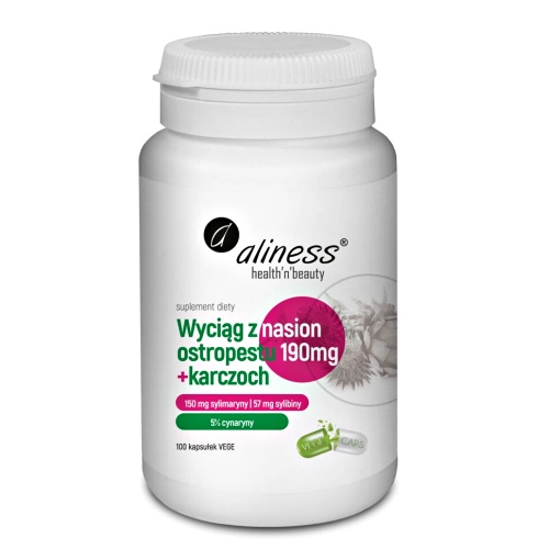 ostropest-karczoch Ostropest Ekstrakt 190mg + Karczoch 100kaps. vege Aliness