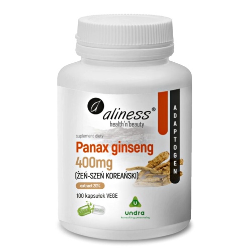 żeń-szeń Żeń-Szeń Koreański panax ginseng 400mg 100kaps. vege Aliness