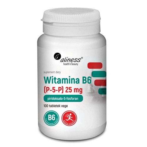 witamina b6 Witamina B6 (P-5-P) 25mg 100tabl. vege Aliness